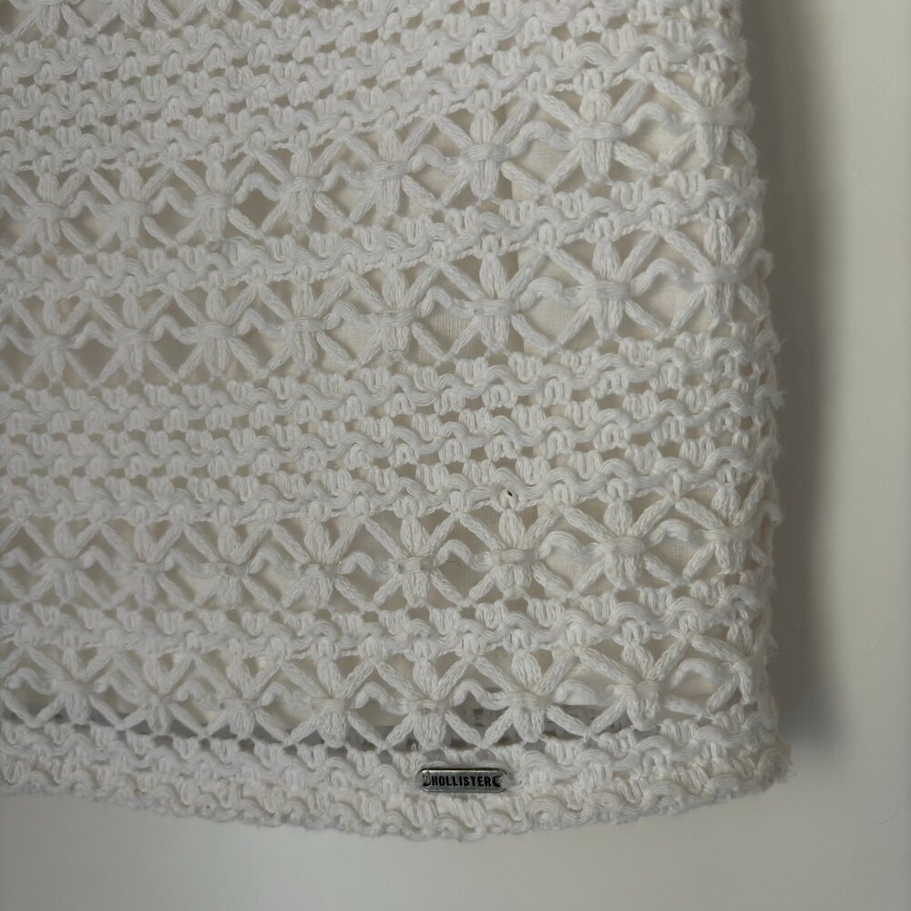 Hollister Crochet Overlay Rose Gold Studded Waistband Zip Side Mini Skirt… - Picture 4 of 6